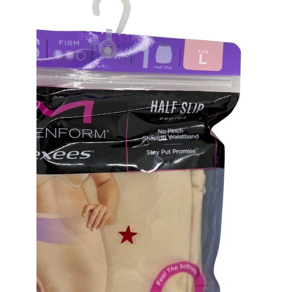 NWT Maidenform Flexees Half Slip FP0702 L Nude Firm Control Shaping Waistband - Picture 2 of 3
